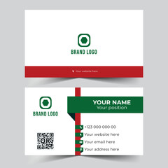 Professional elegant red and green corporate modern business card design template