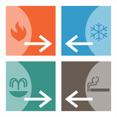 Collection of colorful and graphic pictograms