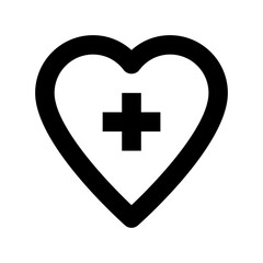 Obraz premium Add to Heart Flat Vector Icon