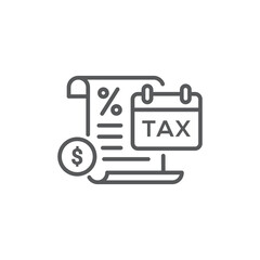 Fototapeta premium Tax payment line icon Symbol vector illustration