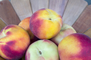 Organic peaches. Sustainable production of healthy food