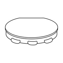 Tambourine vector outline icon. Vector illustration drum on white background. Isolated outline illustration icon of tambourine .