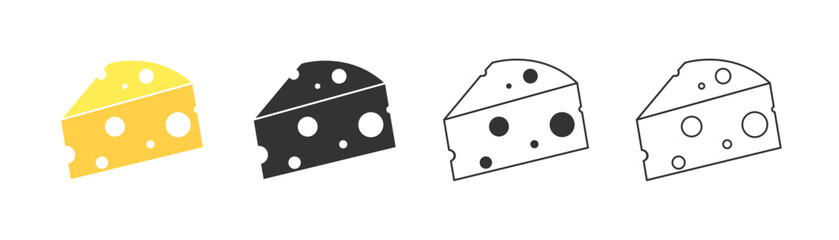 cheese icon. flat illustration of cheese - vector icon. cheese sign symbol