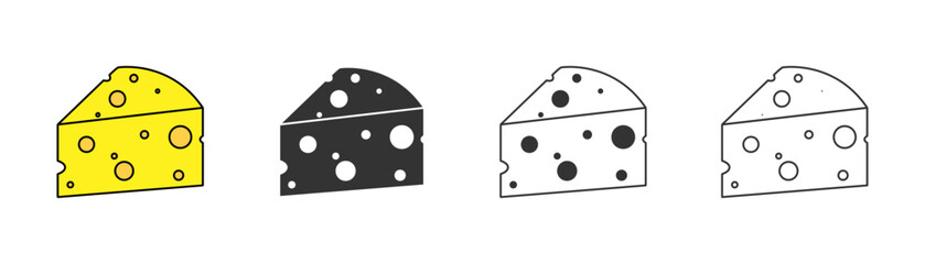 cheese icon. flat illustration of cheese - vector icon. cheese sign symbol