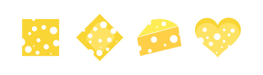cheese icon. flat illustration of cheese - vector icon. cheese sign symbol
