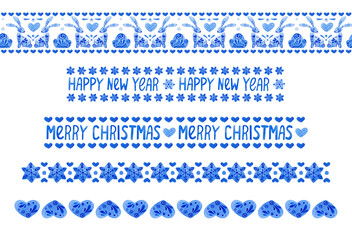 A set of borders on the New Year theme.