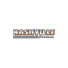 Vintage Retro Nashville Tennessee City name Vector Design