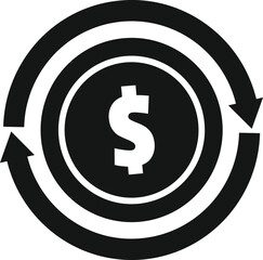 Dollar coin icon simple vector. Send money. Cash payment