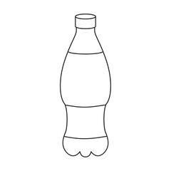 Bottle of soda vector icon.Outline vector icon isolated on white background bottle of soda.