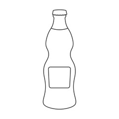 Bottle of soda vector icon.Outline vector icon isolated on white background bottle of soda.