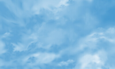 Realistic big blue and white clouds fog smoke  background vector