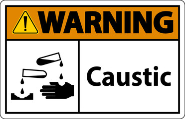 Warning Caustic Symbol Sign On White Background