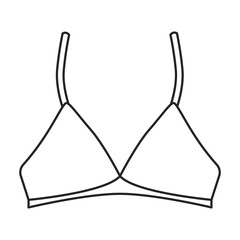 Bra vector icon.Outline vector icon isolated on white background bra.