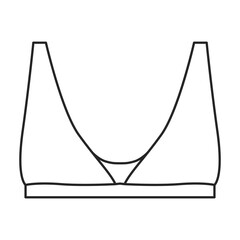 Bra vector icon.Outline vector icon isolated on white background bra.