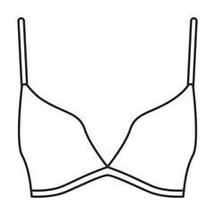 Bra vector icon.Outline vector icon isolated on white background bra.