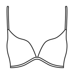 Bra vector icon.Outline vector icon isolated on white background bra.