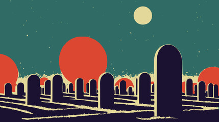 Scary graveyard view- good idea for Halloween ads