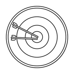 Target vector icon.Outline vector icon isolated on white background target.