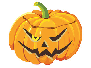 Jack o lantern Halloween pumpkin . horizontal seamless background with jack-o'-lanterns (Halloween pumpkins).