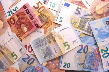 pile of euro banknotes as background
