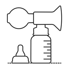 Breast pump vector icon.Outline vector icon isolated on white background breast pump .
