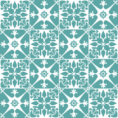 Azulejo seamless pattern stylish trendy ceramic tile design element for kitchen backsplash