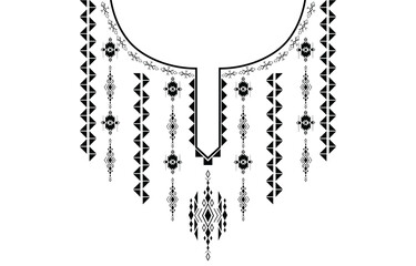 vector decorative embroidery on the clothes in native style. geometric ethnic oriental pattern traditional. floral necklace embroidery design for fashion women. background,wrapping. png vector.