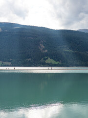  Landscape of lake Reschensee in South Tyrol, Italy