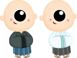 a vector of a japanese one eyed ghost