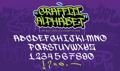 Graffiti art alphabet. Street art and graffiti font © Themeaseven