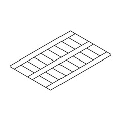 Pallet wooden vector icon. Isometric outline vector icon isolated on white background pallet wooden.