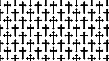 Fototapeta premium the pattern of grave crosses for Halloween on a white background 3-rendering
