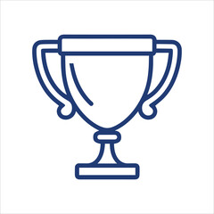 Pictogram of trophy. Logo first prize winner. Success symbol. Champion cup, grand victory.Isolated vector design of reward. Celebration emblem. Infographic element. Award ceremony. Black logo isolated