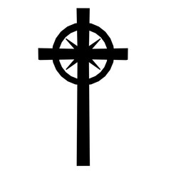 Obraz premium silhouette of a grave cross on a white background 3d-rendering
