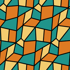 Multicolored abstract seamless pattern, mosaic kaleidoscope, vector illustration