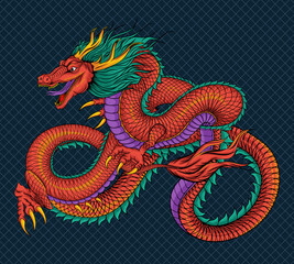 Obraz premium Traditional Chinese dragon vector illustration