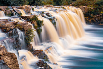 Long term exposure of big waterfall Cachoeira Grande in  national park Nacional da Serra do Cipó in Minas Gerais Brasil