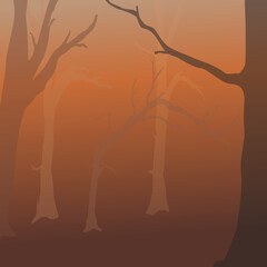tree autumn landscape vector template