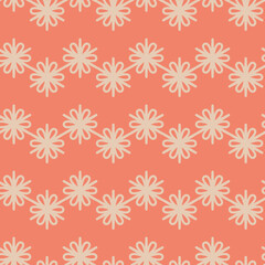 Flower on pink background seamless pattern vector illustration, organic background illustration