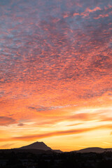 the Sainte Victoire mountain in the light of a cloudy autumn morning
