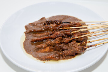 A rich recipe of satay traditional dish