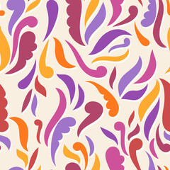 Colorful abstract background. Retro groovy seamless pattern. hand drawn simple elements. Joyful vector print