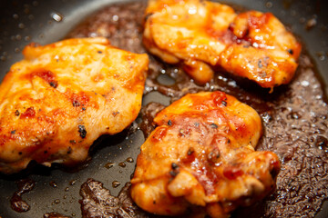 A close up cooked of chicken breast roasted