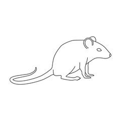 Mouse vector icon.Outline vector icon isolated on white background mouse.