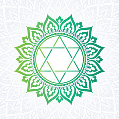 Anahata chakra colorful symbol icon. Heart Chakra.