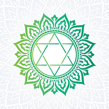 Vector Illustration with Symbol Chakra Anahata on White Background. Circle  Mandala Pattern and Hand Drawn Lettering Stock Illustration - Illustration  of hinduism, kundalini: 152396120