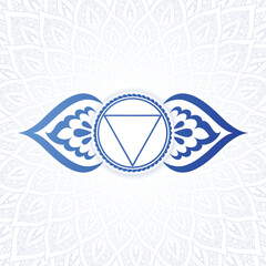 Ajna chakra colorful symbol icon. Third eye chakra.