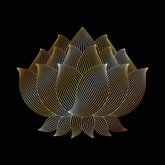 Lotus sacral flower vector illustration. Spiritual symbol.