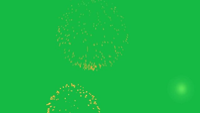 Fire crackers motion graphics on green screen background. 