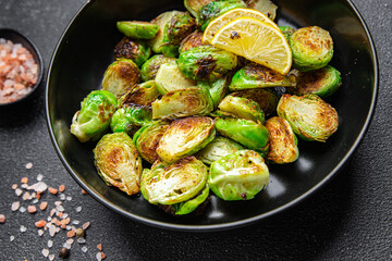 Brussels sprout fried vegetable meal food snack on the table copy space food background